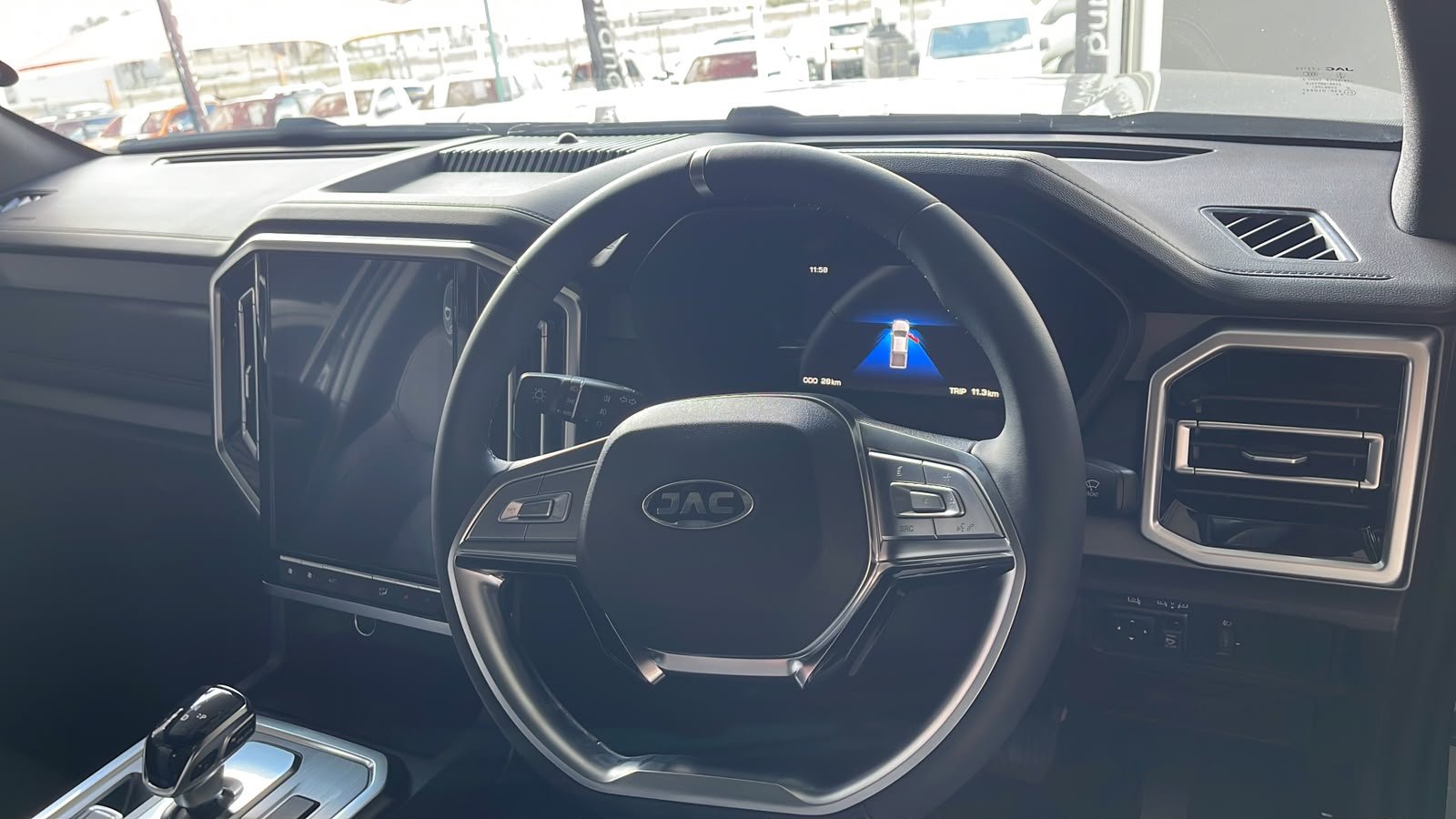 Luxury vehicle dashboard and steering wheel